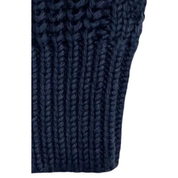 L.L.Bean Women’s Rope Stitch Shaker Cardigan Cotton Cableknit Navy Large NEW - Picture 7 of 8